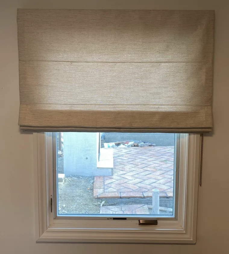 Custom linen roman shade
