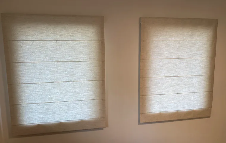 Roman shades finished in the workshop
